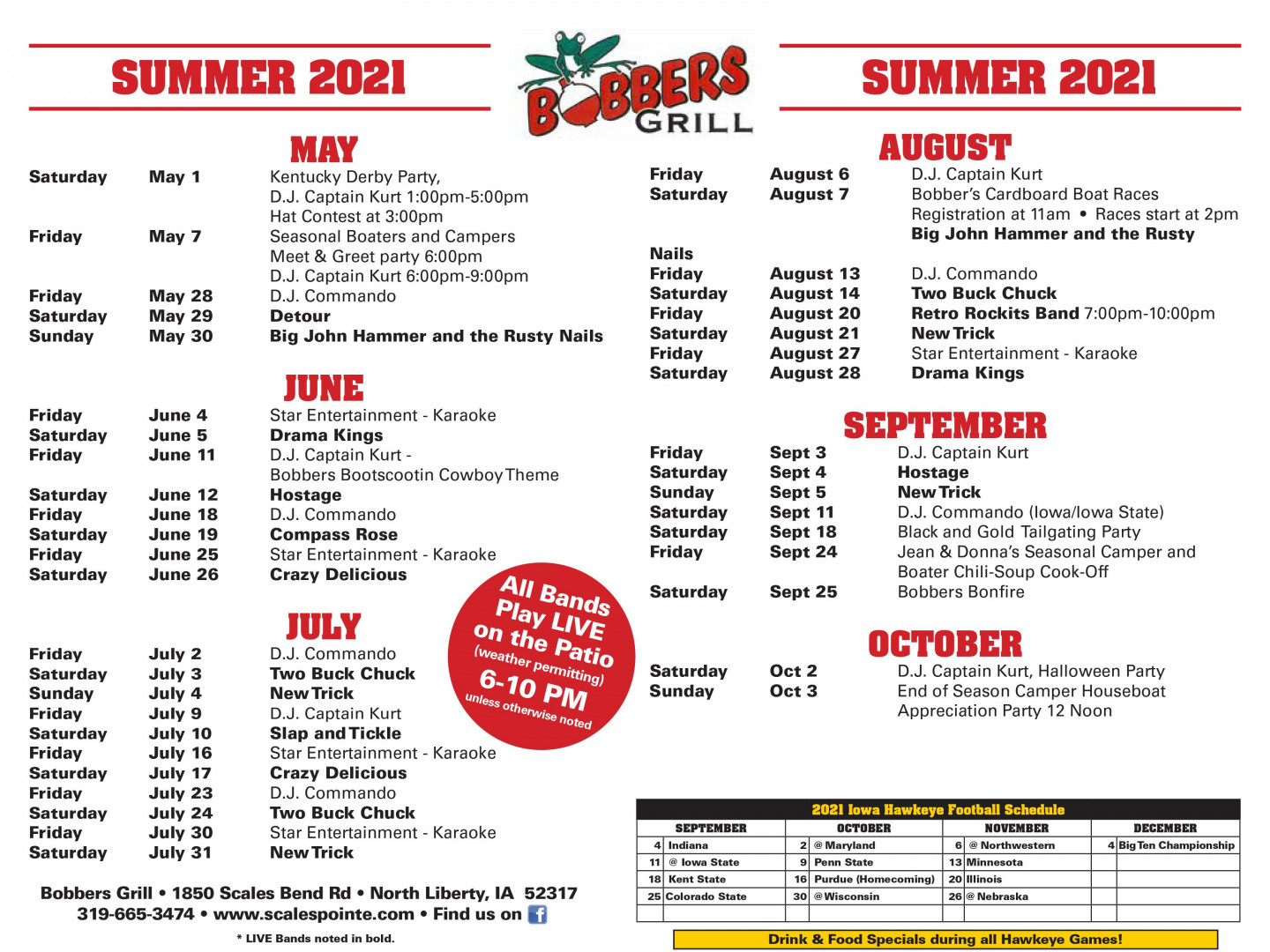 Events Scales Pointe Camping & Boating Bobbers Grill Scales